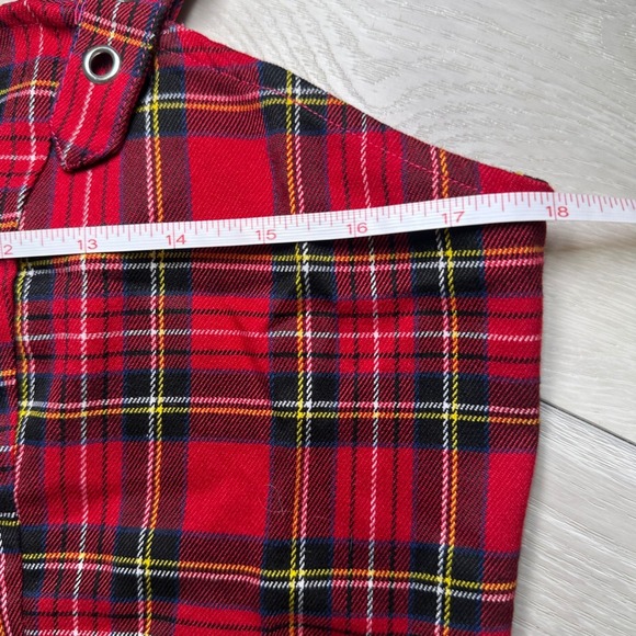 Social Collision Hot Topic plaid gothic crop tank buckle grunge punk Christmas L - Picture 6 of 8